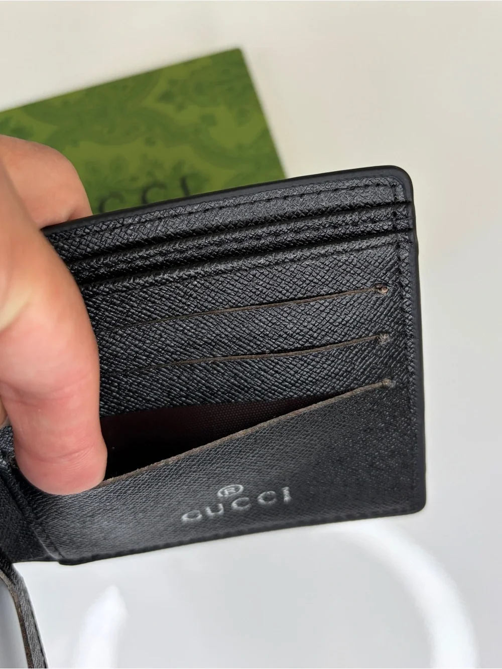 Men’s Original Genuine Leather Black Tiger Bi-Fold Wallet